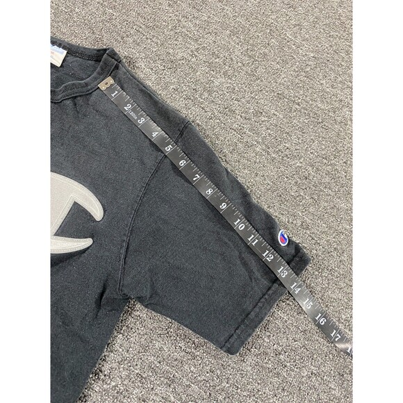 VINTAGE Champion Shirt Black Short Sleeve Crew Tee Streetwear Adult Mens Medium - Picture 7 of 15